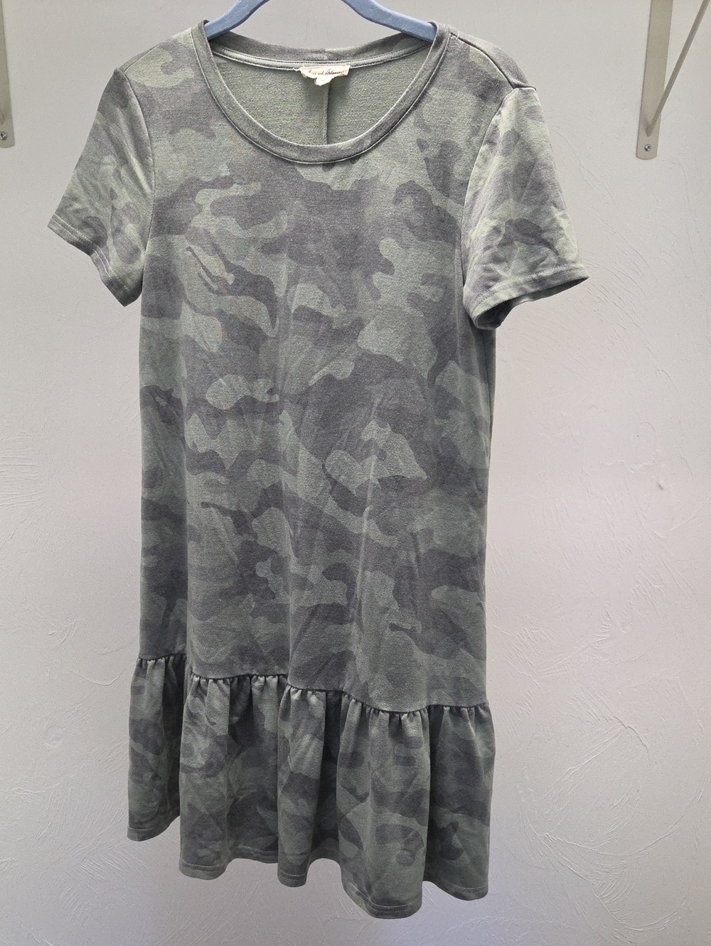 Womens Green & Gray Camoflauge Short Sleeve Dress Size XS